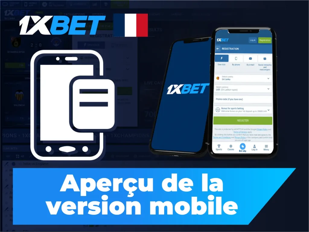 Aperçu de la version mobile de 1xbet